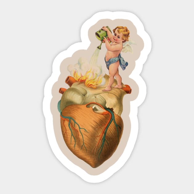 Heart on Fire Sticker by enkeldika2